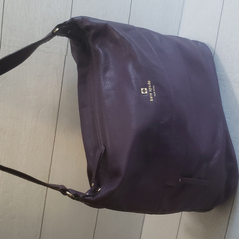 Kate Spade purple pebble leather hobo shoulder bag